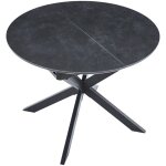 Fijalo - table à manger ronde extensible vulcano 100 - 140 cm en céramique noir / noir. Fijalo - table à manger ronde extensible vulcano 100 - 140 cm en céramique noir / noir.