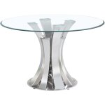 Table  manger ronde judith ? chrome & verre tremp ? 120 cm