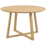Hellin - table  manger ronde pieds croiss chne naturel 4 places d120 - moly