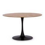 Table  manger ronde tulipe en mtal noir l120 4 places - blossom