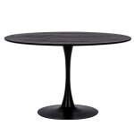 Table  manger ronde tulipe en mtal noir l120 4 places - blossom