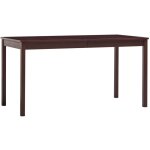 Design in - table � manger, table de salle � manger marron fonc� 140x70x73 cm bois de pin cfw67792