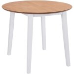 Design in - table � manger, table de salle � manger ronde � abattant mdf blanc cfw22227
