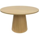 Oviala ? table � manger ronde 120 cm ? mdf effet bois clair ? hauteur 75 cm ? pour 4 convives ? certification ...