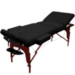 Table de massage 15 cm pliante 3 zones en bois fonc� avec panneau reiki + accessoires et housse de transport ...