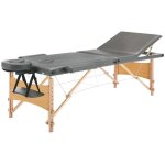 Table de massage avec 3 zones cadre en bois anthracite 186x68cm cfw459495