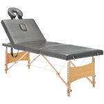 Table de massage avec 4 zones cadre en bois anthracite 186x68cm cfw700617