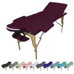 Table de massage pliante 3 zones en bois avec panneau reiki + accessoires et housse de transport - prune ...