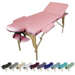 Table de massage pliante 3 zones en bois avec panneau reiki + accessoires et housse de transport - rose ...