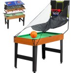 Table multi - jeux sportnow 5 en 1, 53 accessoires, baby - foot, hockey sur table, ping - pong, billard, ...