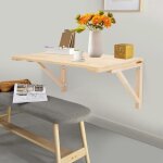 Table murale pliante, petite table murale, 80 x 50 cm, bois massif, peu encombrante, bureau flottant ...