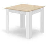 Table np 80x80 ch�ne sonoma + blanc