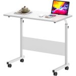Sinbinta - table d'ordinateur pour ordinateur portable réglable en hauteur avec roulettes, 80 40 cm - ... Sinbinta - table d'ordinateur pour ordinateur portable réglable en hauteur avec roulettes, 80 40 cm - ...