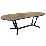 Table ovale extensible - vita - aluminium poxy graphite - plateau cramique kedra oxyde 6 mm - 200 / ...