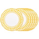 Table passion - assiette plate napoli jaune 27 cm (lot de 6)