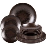 Table passion - service d'assiettes 12 pices onyx