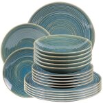 Table passion - service d'assiettes 18 pi�ces moon lagon
