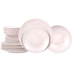 Table passion - service d'assiettes 18 pices onyx crme