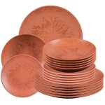 Table passion - service d'assiettes 18 pices onyx terracotta