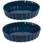 Table passion - set de 2 tourti�res bleu 24, 5 et 28 cm