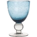 Table passion - verre  pied artisan bull 28 cl bleu (lot de 6)