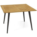Table de patio carree en bois dacacia avec trou pour parasol