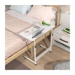 Table pc portable r�glable hauteur (69 - 90cm) avec fente int�gr�e - plateau mobile � roulettes 80x40cm, ...