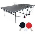 Table de ping pong indoor gris - table pliable avec 2 raquettes et 3 balles. pour utilisation int�rieure. ...