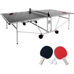 Table de ping pong outdoor grise - table pliable avec 2 raquettes et 3 balles. pour utilisation extrieure. ...