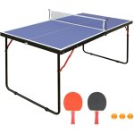 Table de ping pong pliable - 182 x 76 x 66 (cm) - transport et rangement facile - avec filet, 2 raquettes, ...