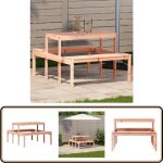 Table de pique - nique 110x134x75 cm bois massif de douglas - table de jardin - table pique - nique - ... Table de pique - nique 110x134x75 cm bois massif de douglas - table de jardin - table pique - nique - ...