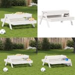 Table de pique - nique avec bac � sable pour enfants pin massif - table de pique - nique - table enfant ...
