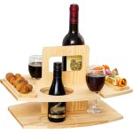 Table de pique - nique portable table de pique - nique en bois  vin amovible avec 2 supports  verres ...