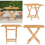 Vidaxl - table pliable de jardin 85x85x76 cm bois de teck solide - table de jardin - table pliante - ...