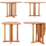 Table pliable de jardin papillon 120x70x75 cm bois teck solide - table de jardin - table pliante - table ...