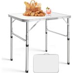 Table pliante en alliage d'aluminium de 75 cm avec poign�e, r�glable en hauteur, portable, adapt�e aux ...