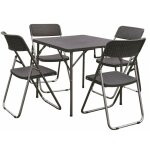 Gdlc - table pliante avec chaises incluses ensemble de table en rsine en acier avec 4 chaises anthracites ...