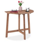 Table pliante demi ronde bois marron