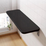 Table pliante murale 80x50, table de cuisine, petit bureau flottant peu encombrant noir