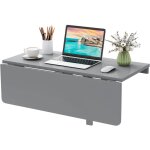 Table pliante murale, petit bureau flottant rabattable, bureau d'ordinateur pliant en bois de pin double ...