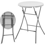 Floordirekt - table pliante nagano table de jardin ronde blanche pliante 80 cm de diam�tre