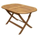Table pliante ovale en bois d?acacia - 120x75xh72 cm