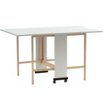 Table pliante peu encombrante en fr�ne blanc 24x90x78h cm - vairo