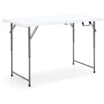 Table pliante table de pique nique double pliante avec reglage en hauteur blanc 883 Table pliante table de pique nique double pliante avec reglage en hauteur blanc 883