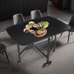 Table pliante triple pour un usage domestique, petite table � manger pliable avec roulettes, table et ...