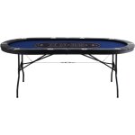 Mophorn - table de poker pliable pour 10 joueurs, table ovale de 84 pouces pour blackjack et texas holdem ...