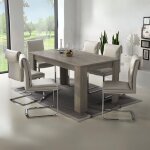 Table rectangulaire � rallonge ancona coloris ch�ne 160x88 cm - ulrich