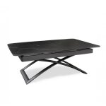 Inside75 - table relevable extensible condor métal graphite plateau céramique noir Inside75 - table relevable extensible condor métal graphite plateau céramique noir