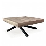 Inside75 - table relevable extensible quadro métal graphite plateau mélaminé chêne noueux Inside75 - table relevable extensible quadro métal graphite plateau mélaminé chêne noueux