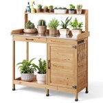 Table de rempotage bealife armoire de jardin extrieur extrieur bois sapin table jardinage plateau mtal ...